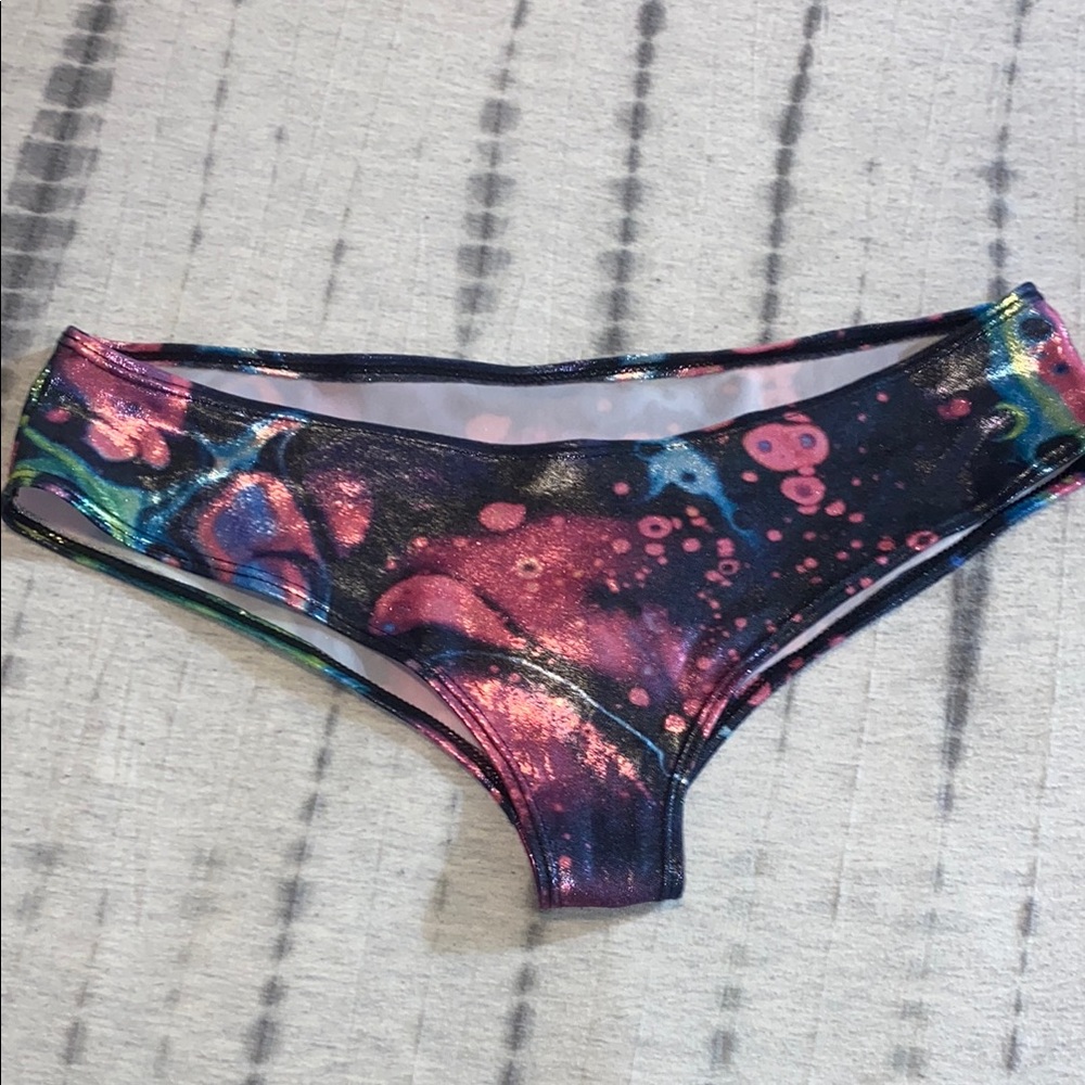 Electric threads Colorful Galaxy Print Bikini rave Bottoms
